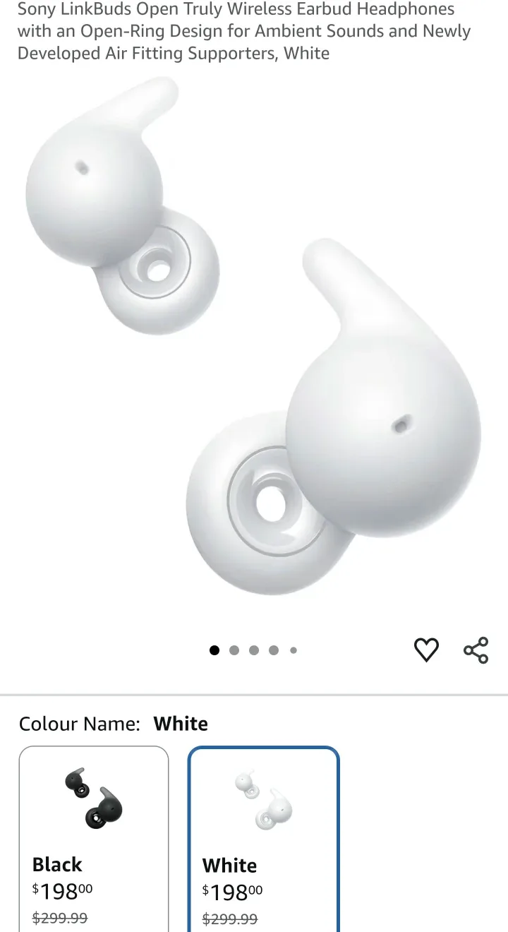 Sony LinkBuds Truly Wireless Earbud Headphones - White