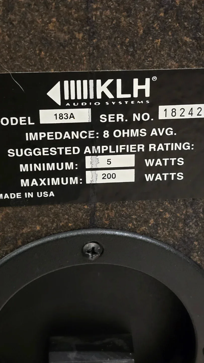 KLH 183A Audio System Speakers - Pair image indicator(5)