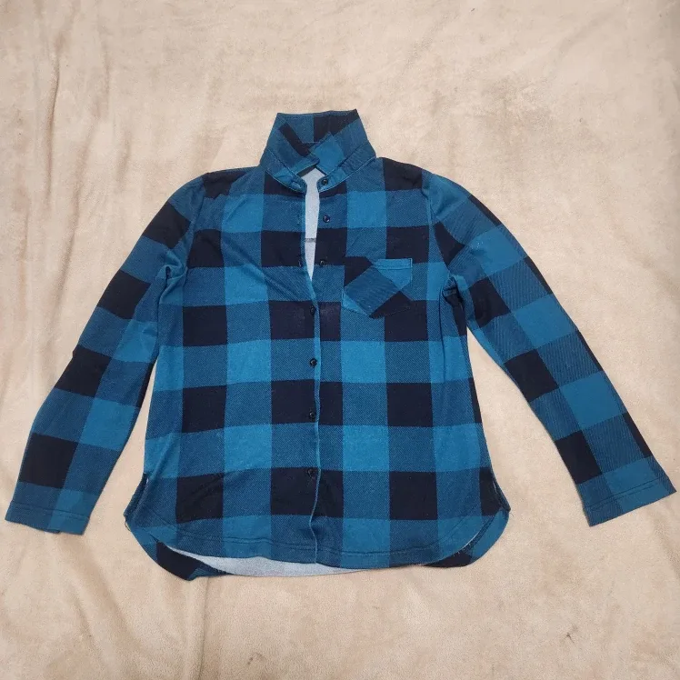 Green & Black Plaid Flannel Shirt