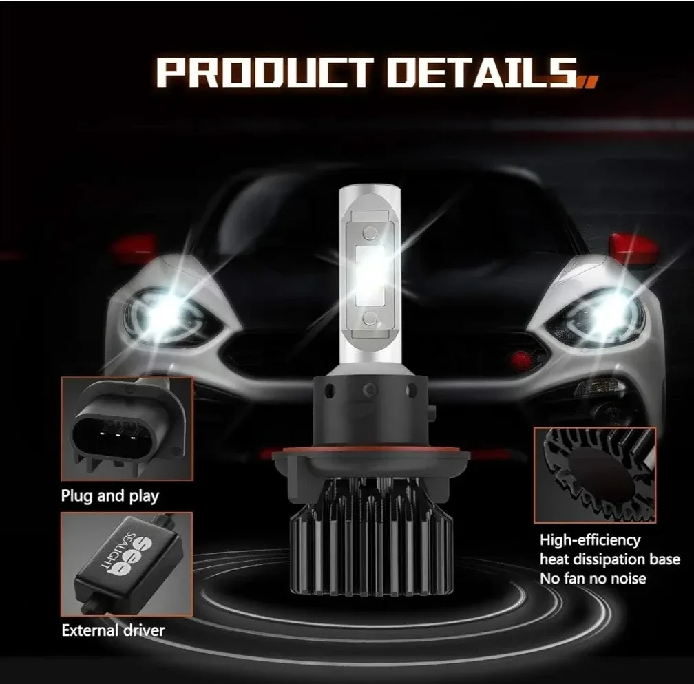 SEALIGHT H13 9008 LED Headlights Bulb image indicator(4)