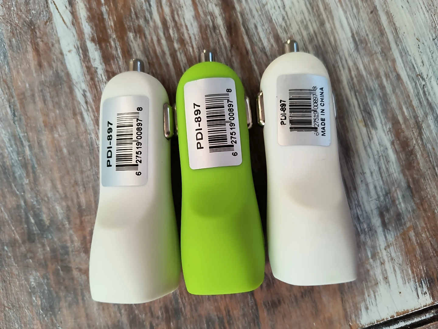 3 pcs PDI-897 Dual USB Car Charger - White & Green - photo 4