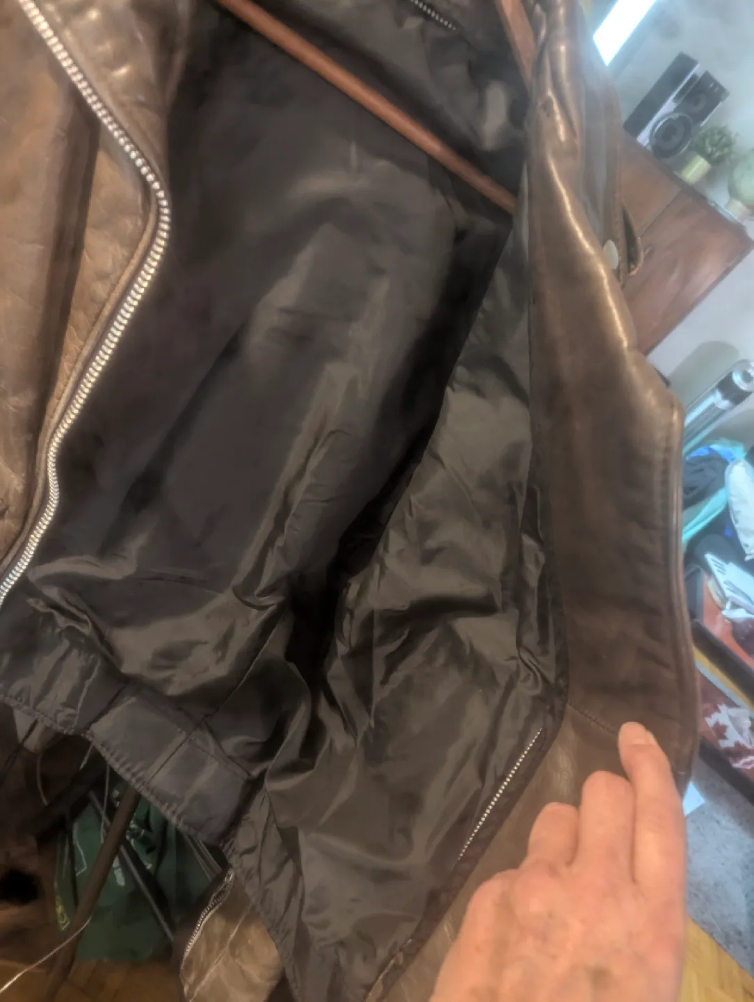 Brown Leather Motorcycle Jacket image indicator(2)