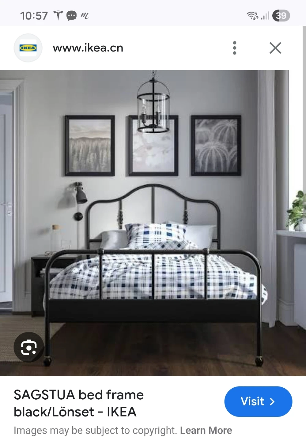 IKEA SAGSTUA queen size Bed Frame - Black