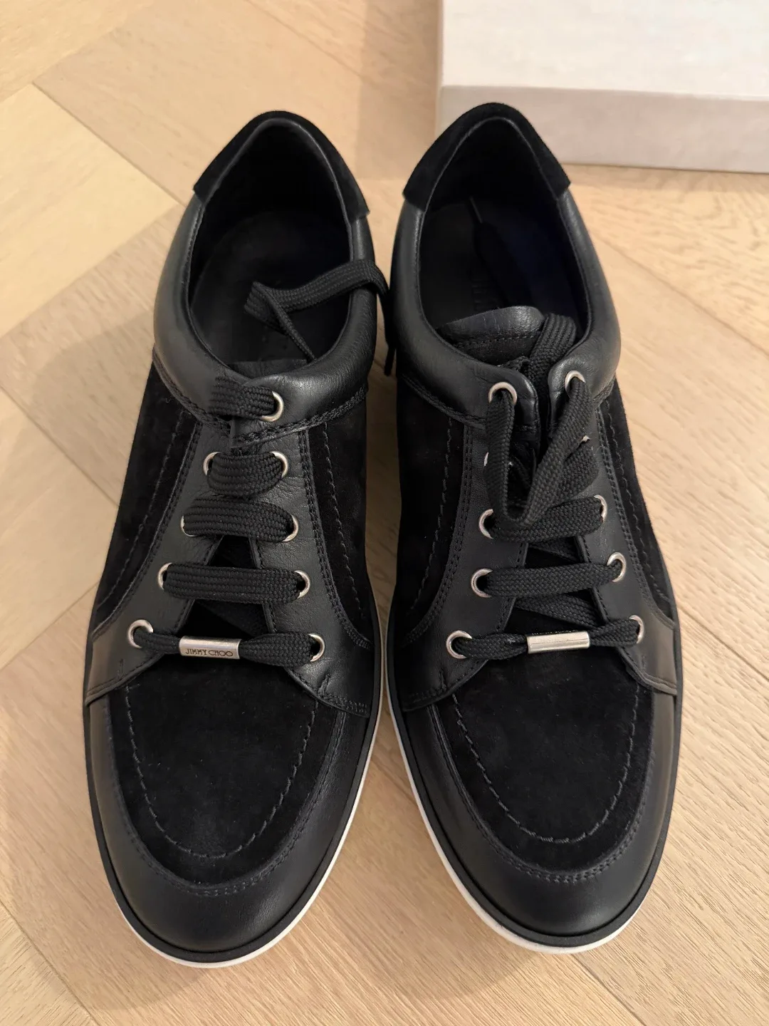 Jimmy Choo Black Leather Sneakers