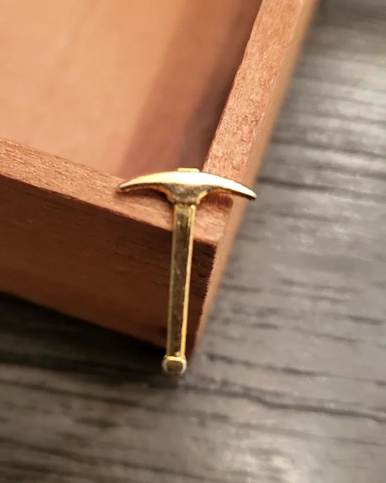 Gold Pickaxe Lapel Pin