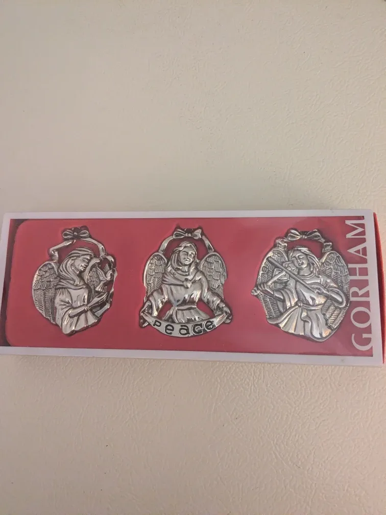 Gorham Angel Christmas Ornaments, Set of 3