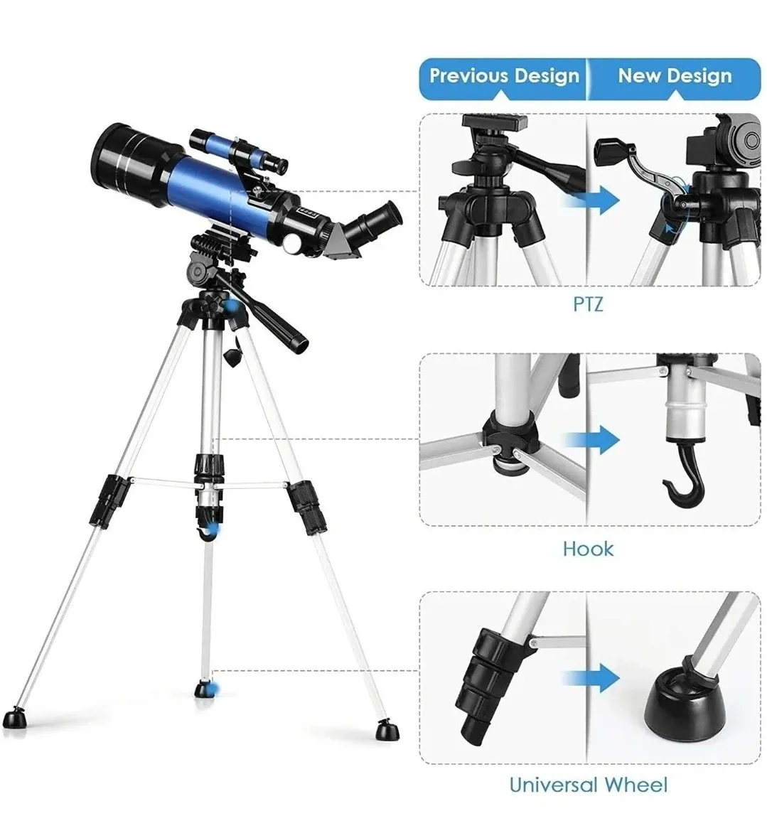Astronomical Telescope – 70mm Refractor with Phone Adapter image indicator(10)