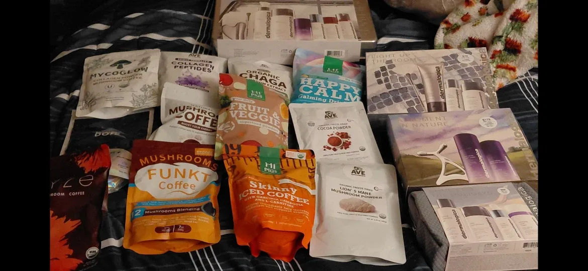 Variety of Mushroom Coffee & Superfood Powders