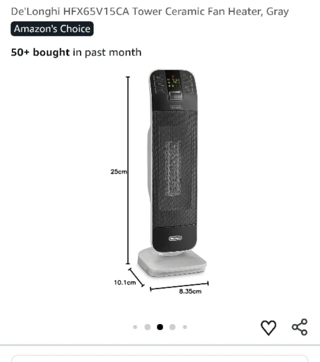 DeLonghi HFX65V15CA Ceramic Tower Heater BRAND NEW!