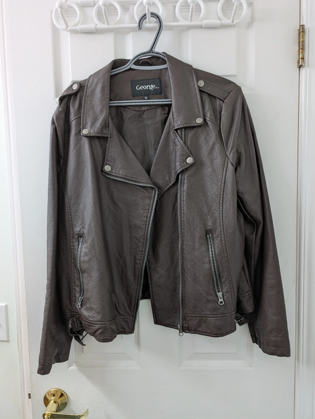 George Faux Leather Brown Jacket - XL