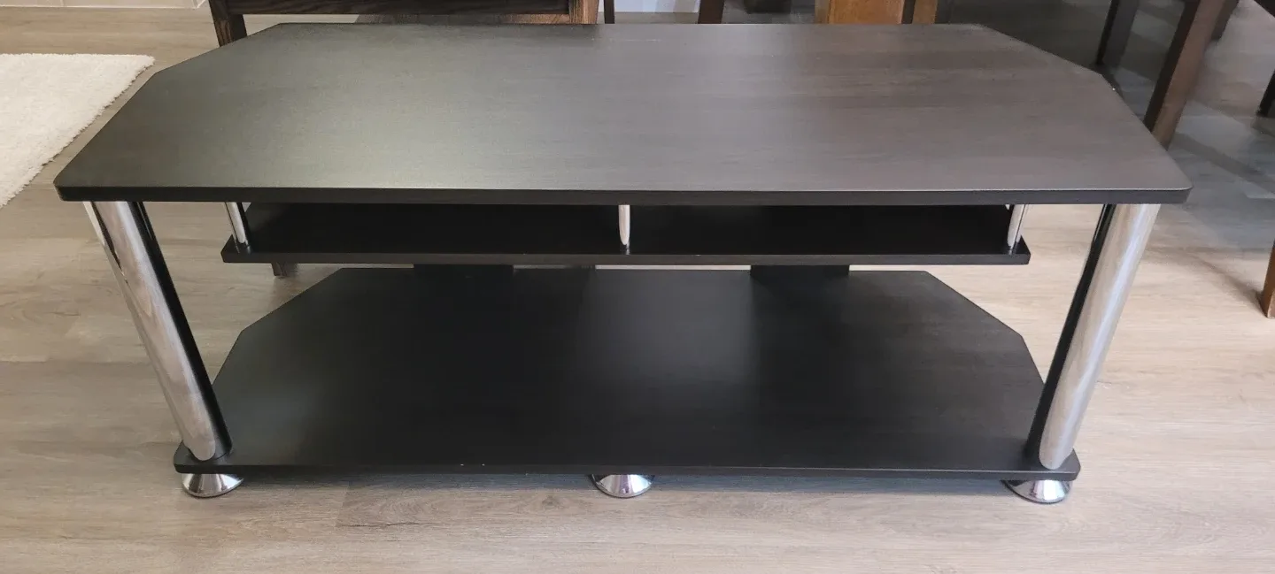 Black TV Stand with Shelves image indicator(2)