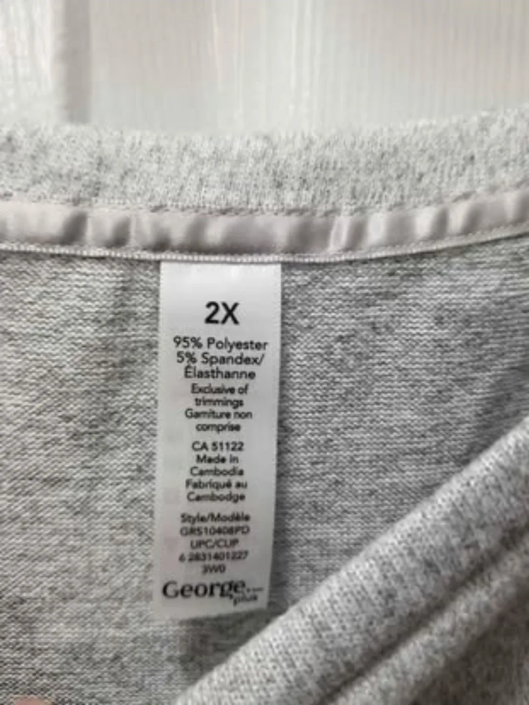 New George Plus Size 2X Grey Top image indicator(2)
