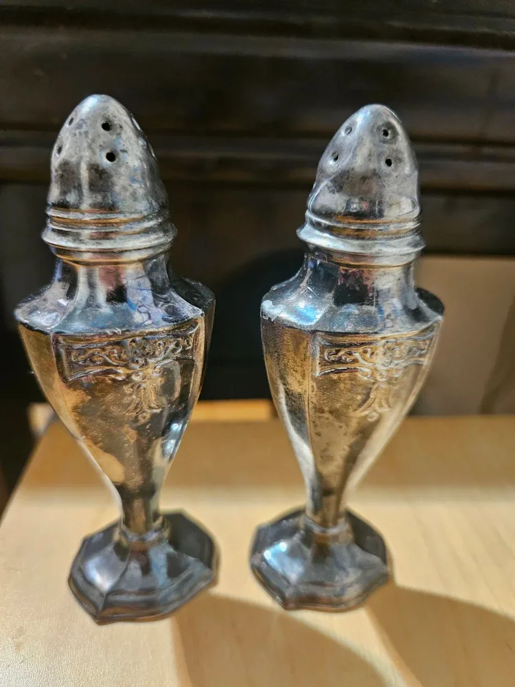Vintage Silver-Plated Salt & Pepper Shakers