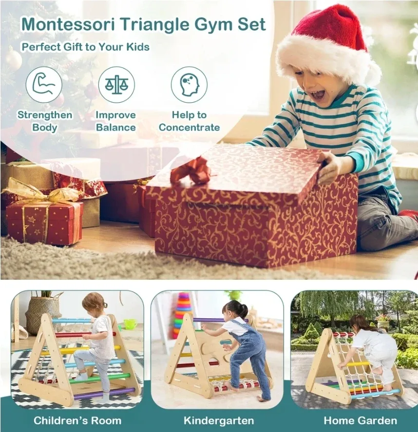 Kids Climbing Triangle + Attachable Slide image indicator(5)