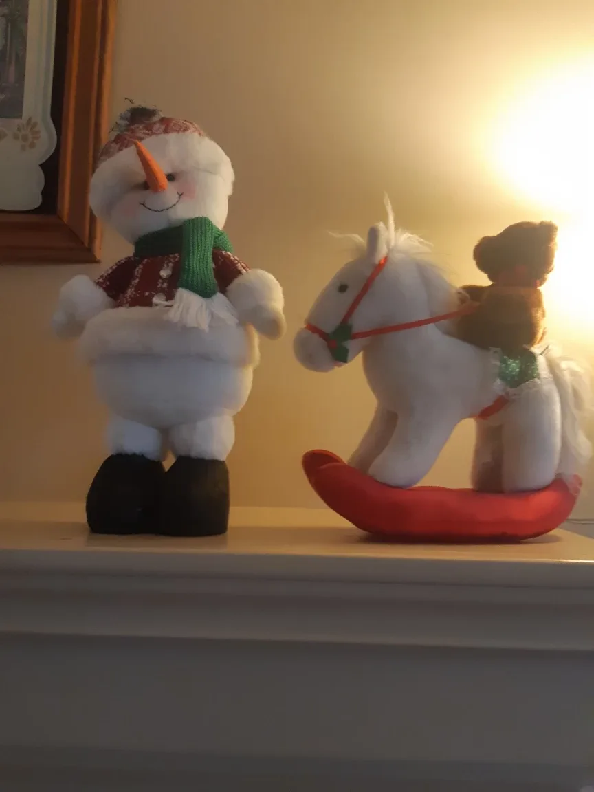 Snowman and Rocking Horse Decorations