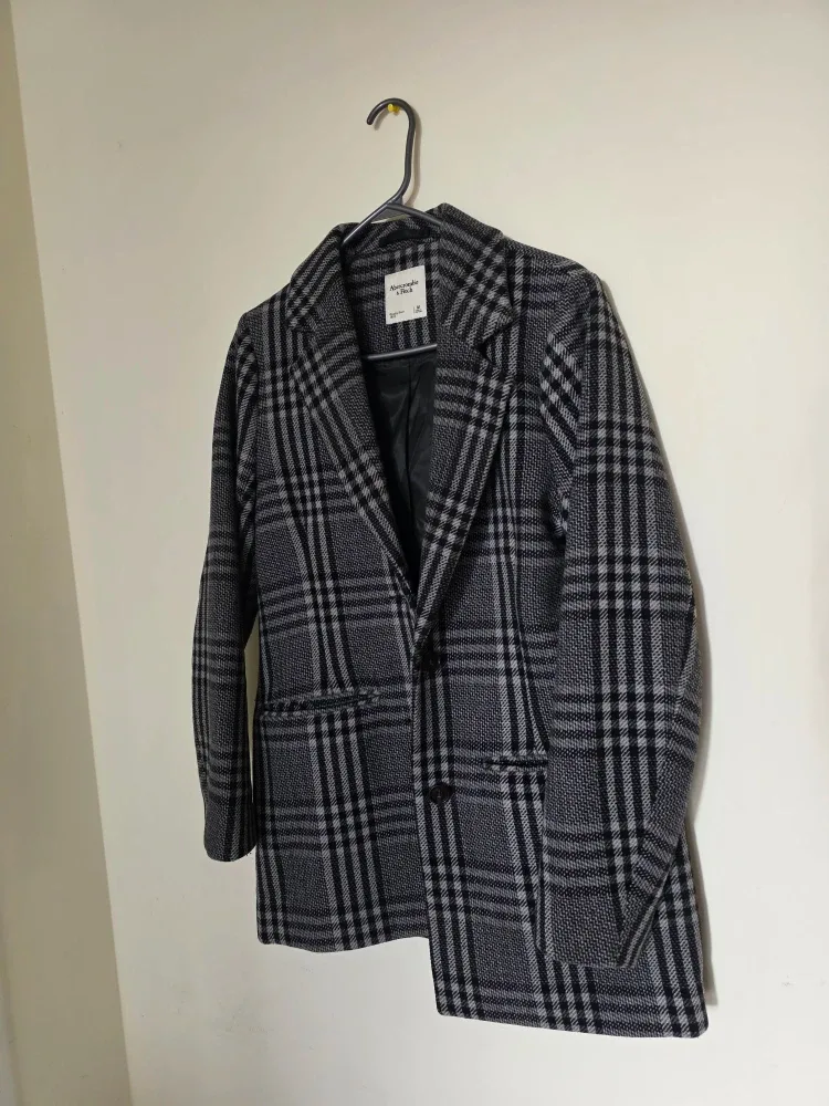 Abercrombie & Fitch Wool Blend Plaid Coat image indicator(3)