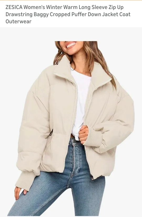 ZESICA Women's Winter Puffer Jacket - Beige image indicator(5)