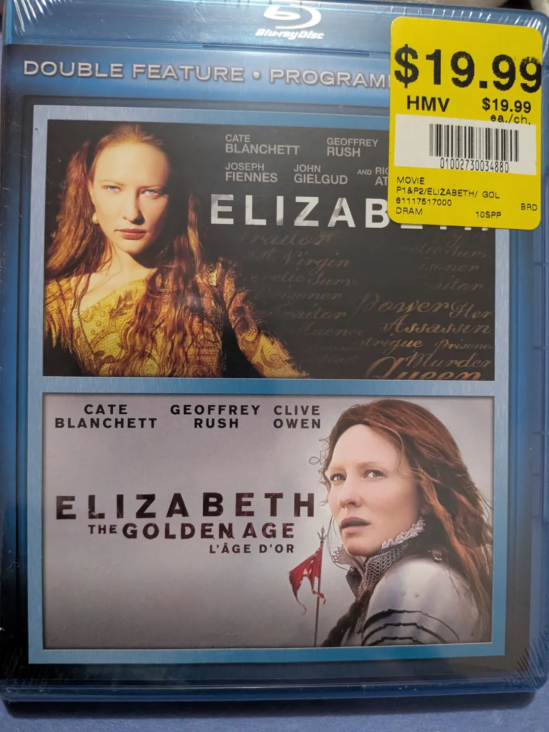 Two dvd blu- ray movie set, double feature Elizabeth sealed pkg image indicator(6)