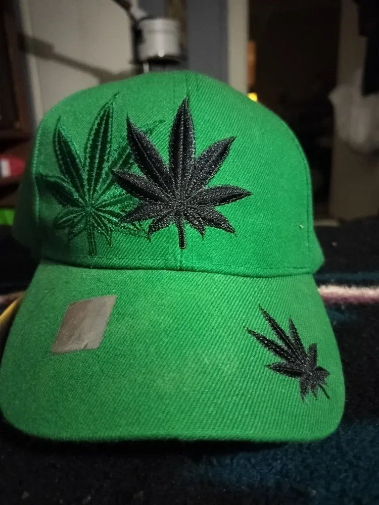Marijuana Leaf Embroidered Baseball Cap image indicator(4)