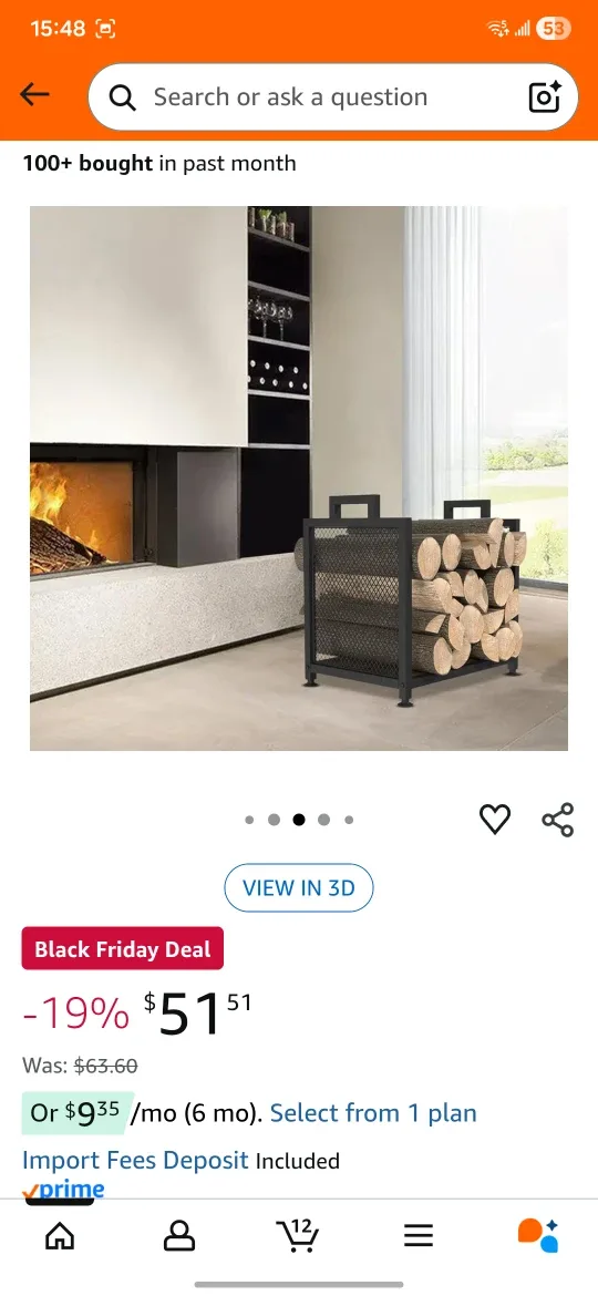 Firewood Rack Indoor Heavy Duty Holder (missing rubber belt) image indicator(4)