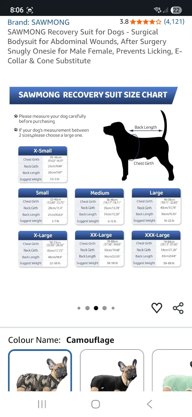 Camouflage Dog Onesie/Post-Surgery Recovery image indicator(10)