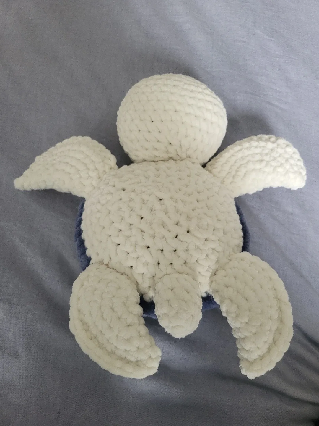 Handmade Crochet Turtle Plushie - Blue & White image indicator(2)