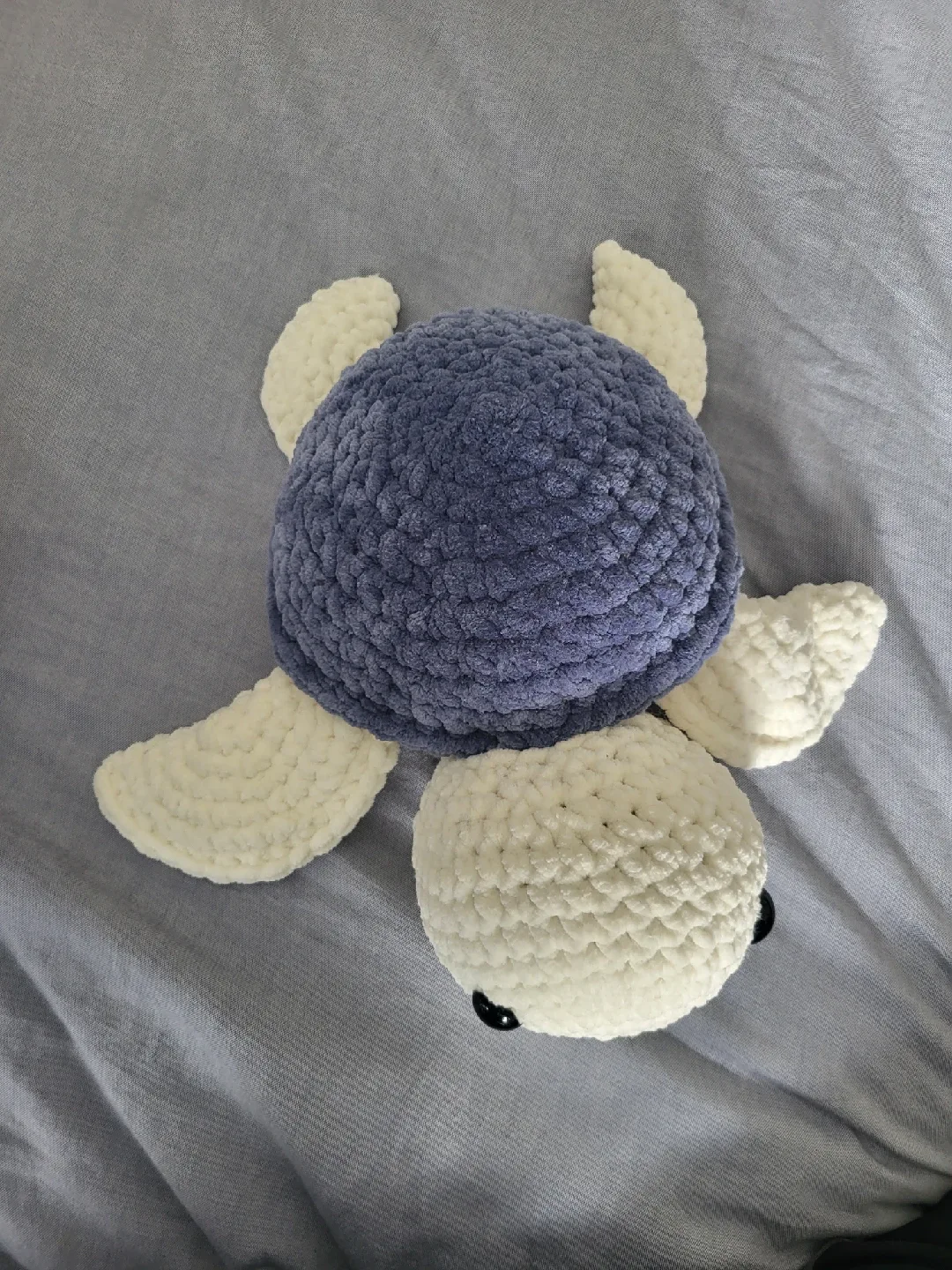 Handmade Crochet Turtle Plushie - Blue & White image indicator(3)