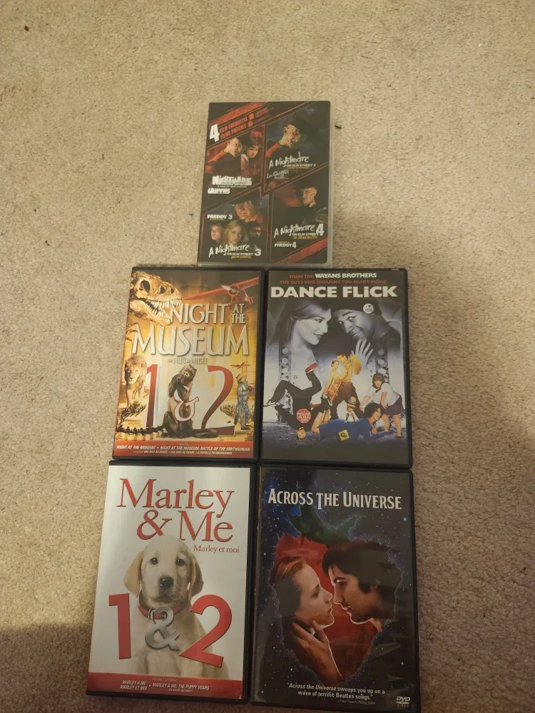 DVD Movie Lot: Nightmare, Museum, Marley, Dance, Universe