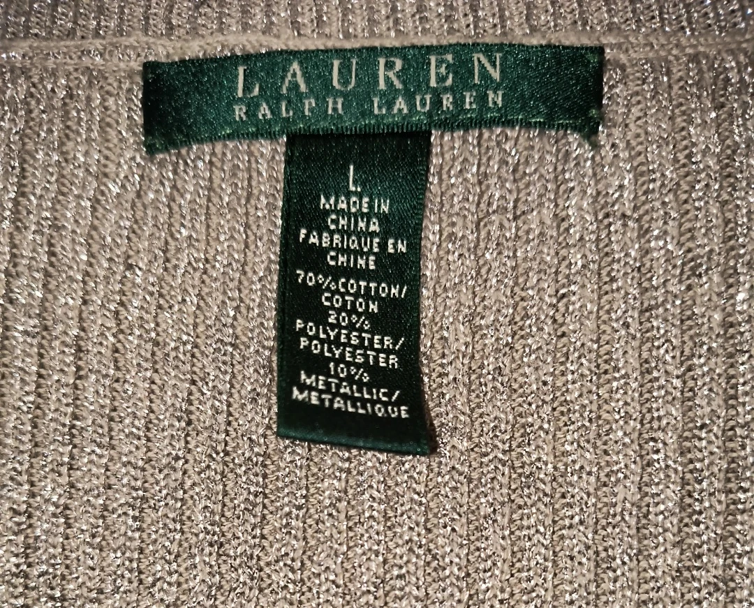 Lauren Ralph Lauren Metallic Knit Top - Size L - photo 3