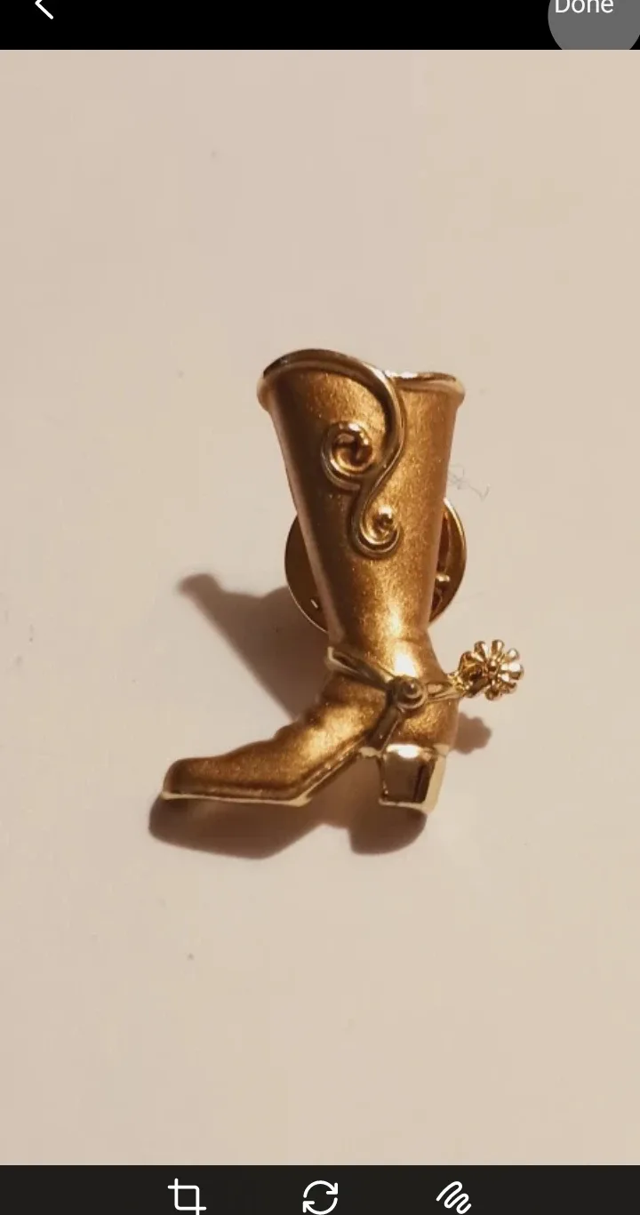 PINWestern Cowboy Boot Spurs Lapel Pin Tie Tack image indicator(2)