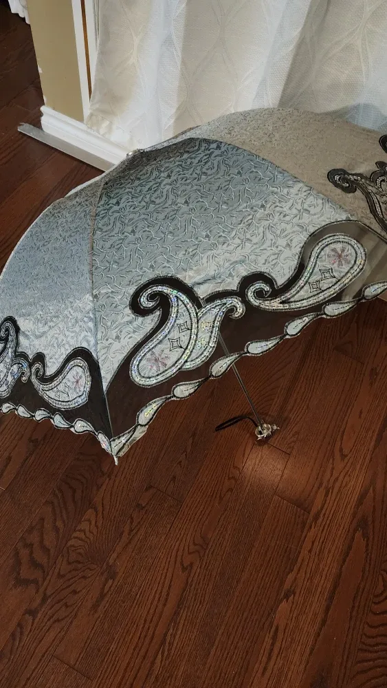 Stylish Sun Umbrella with Paisley Design image indicator(2)