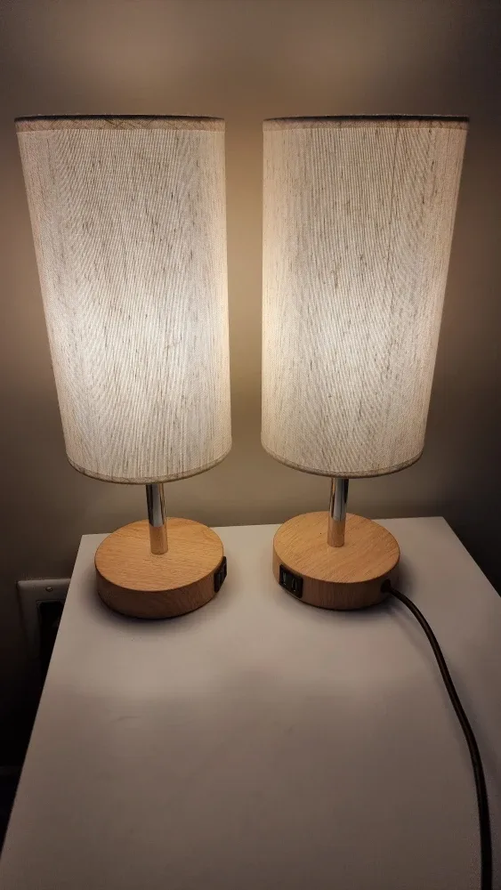 2 Table / Bedside Lamps with USB Charging Ports