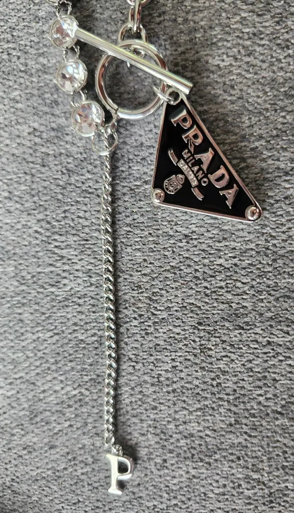 Prada Silver Necklace with Pendant