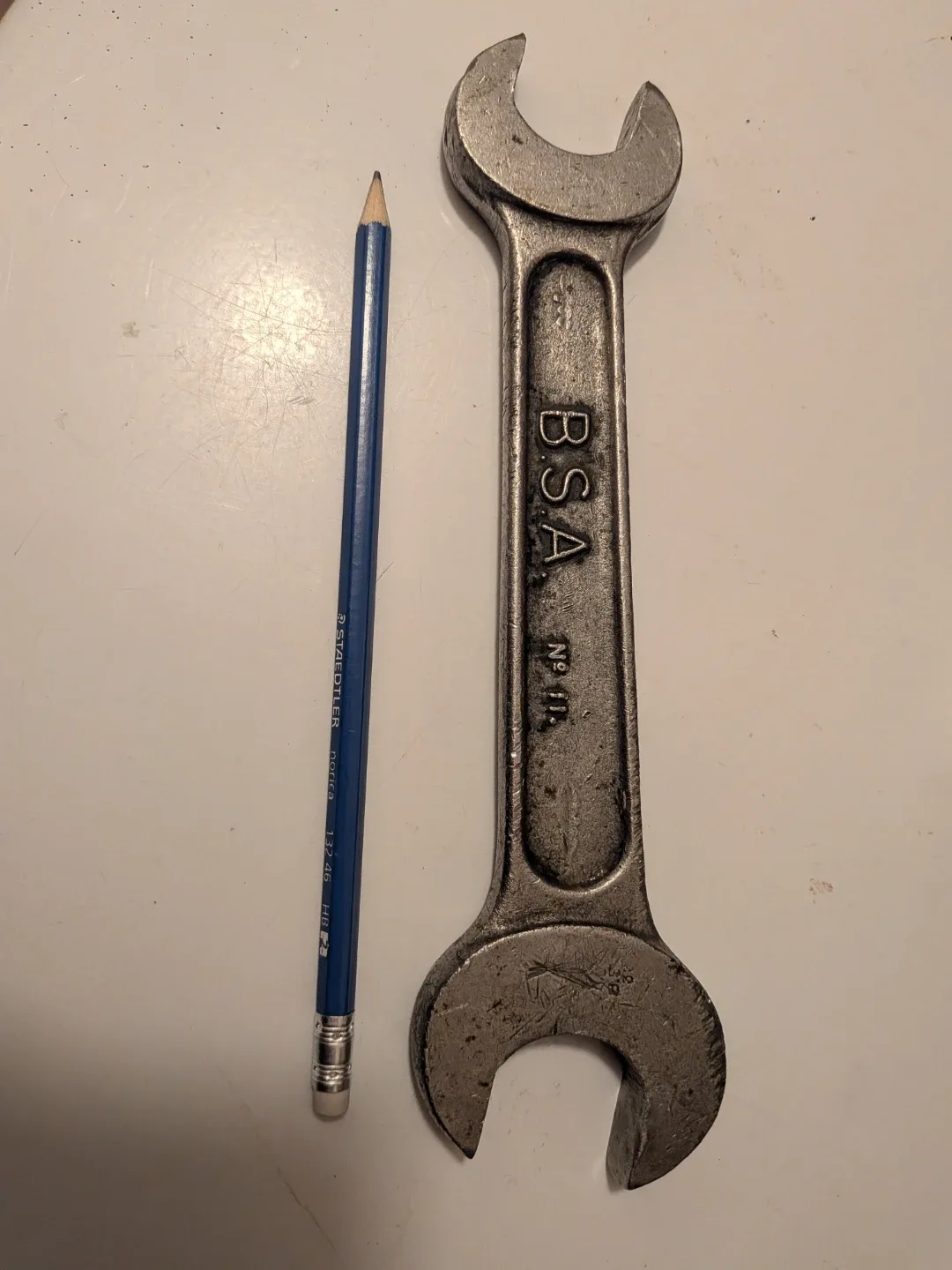 Vintage chunky BSA No. 11A Open End Wrench 9 "/16 image indicator(2)