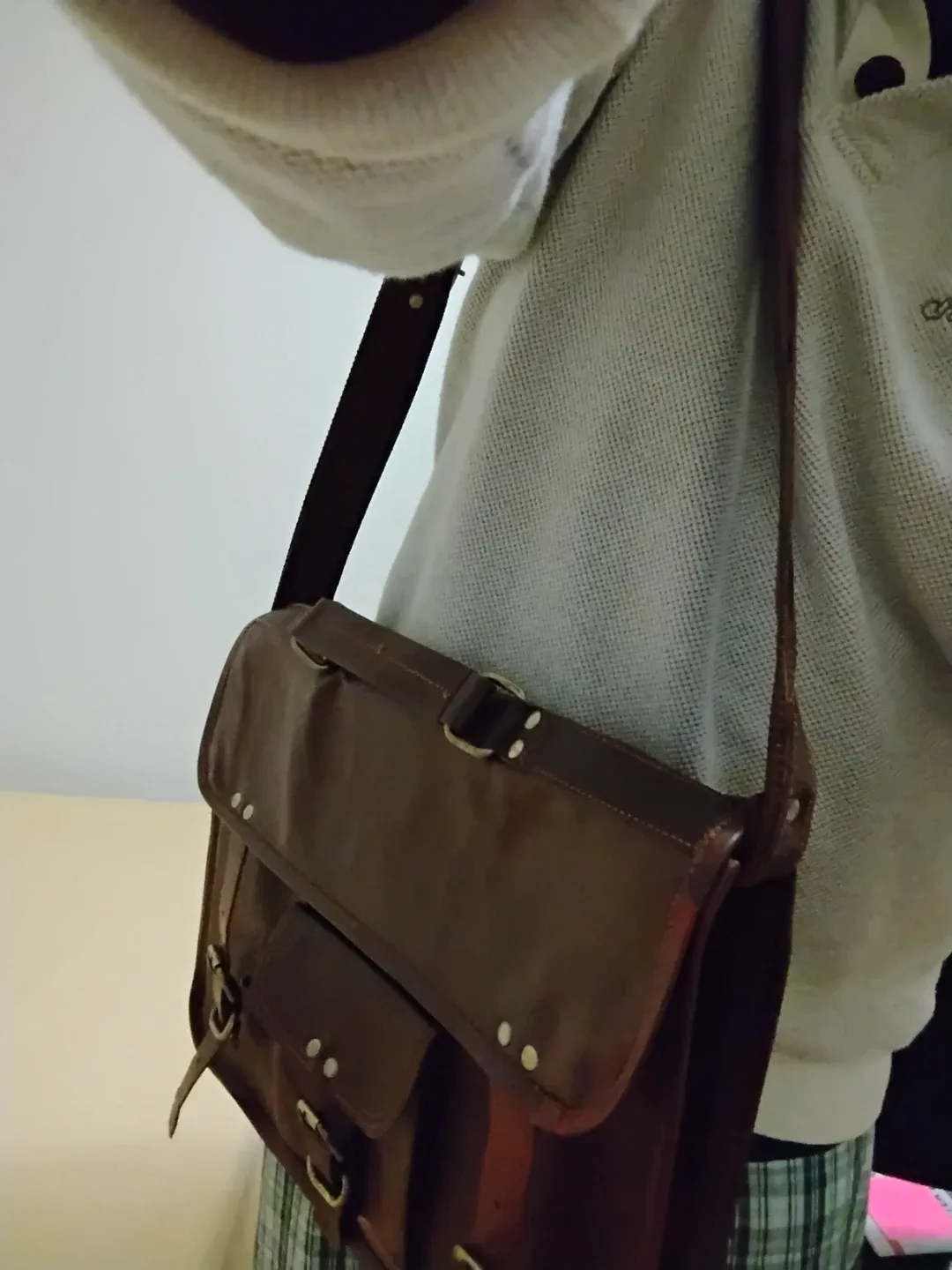 Leather Satchel Bag - Brown image indicator(8)