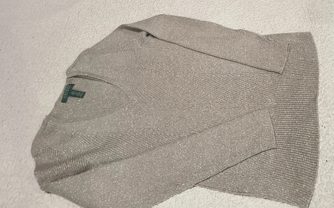 Ralph Lauren Metallic Knit Sweater - Size L image indicator(2)