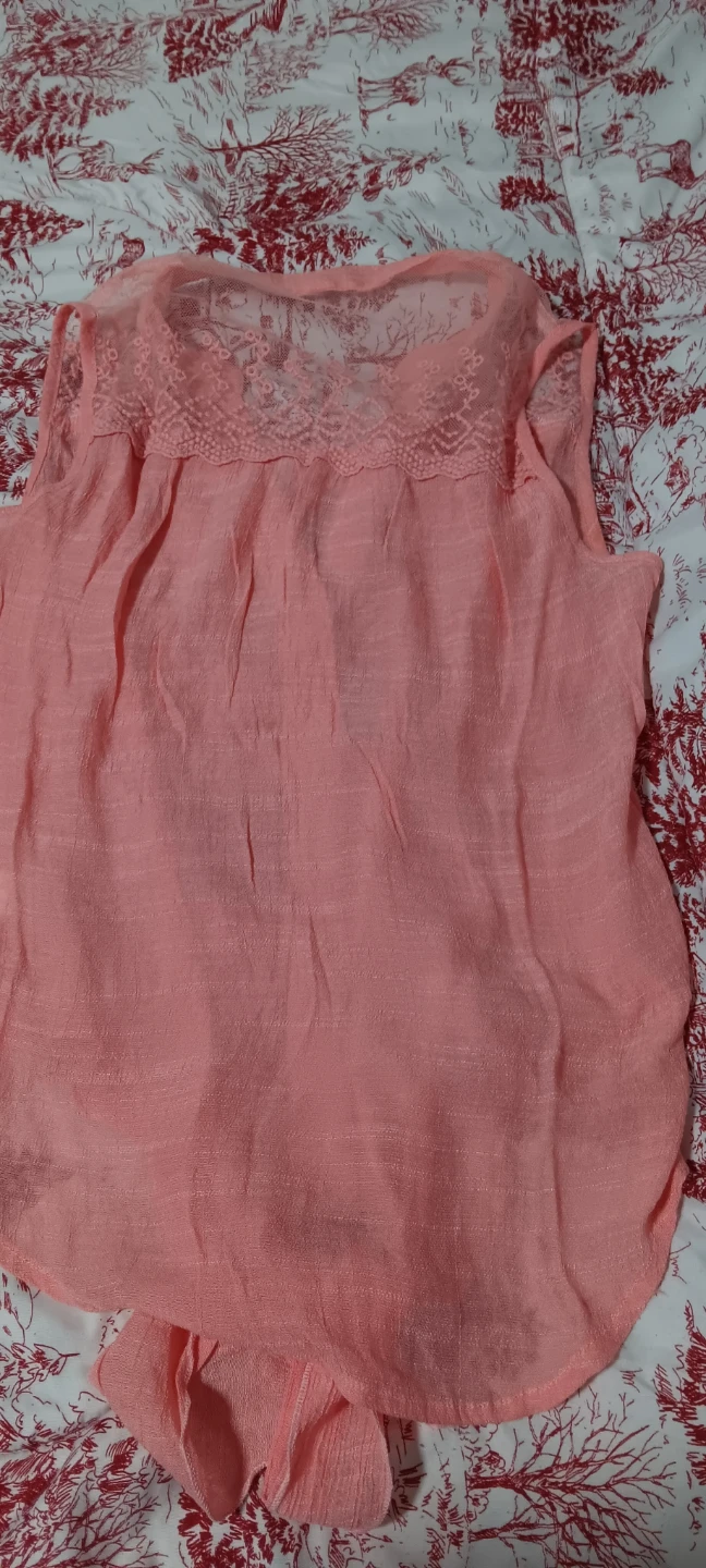 Peach Tie-Front Blouse - photo 2