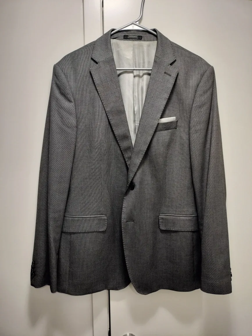 Zara Men's Blazer XL Slim Fit Light Grey