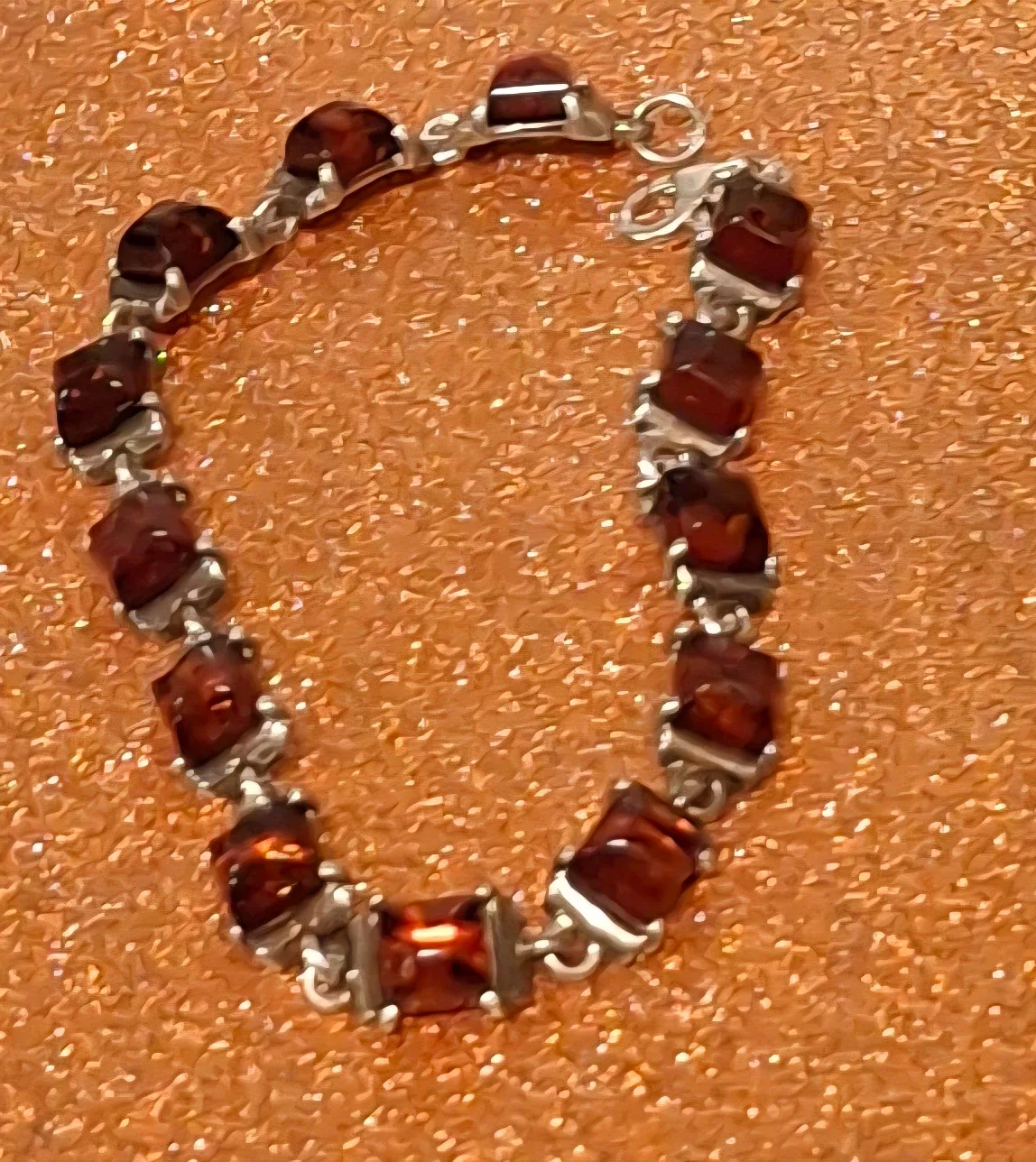 Amber & Sterling Silver Bracelet