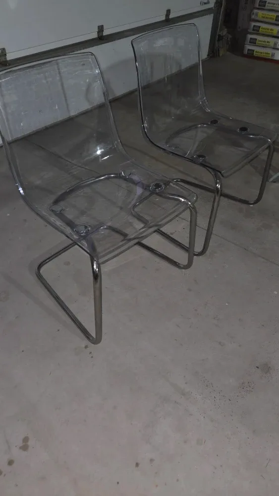 Glass Dining Table with 2 Ghost Chairs - Modern Design image indicator(5)