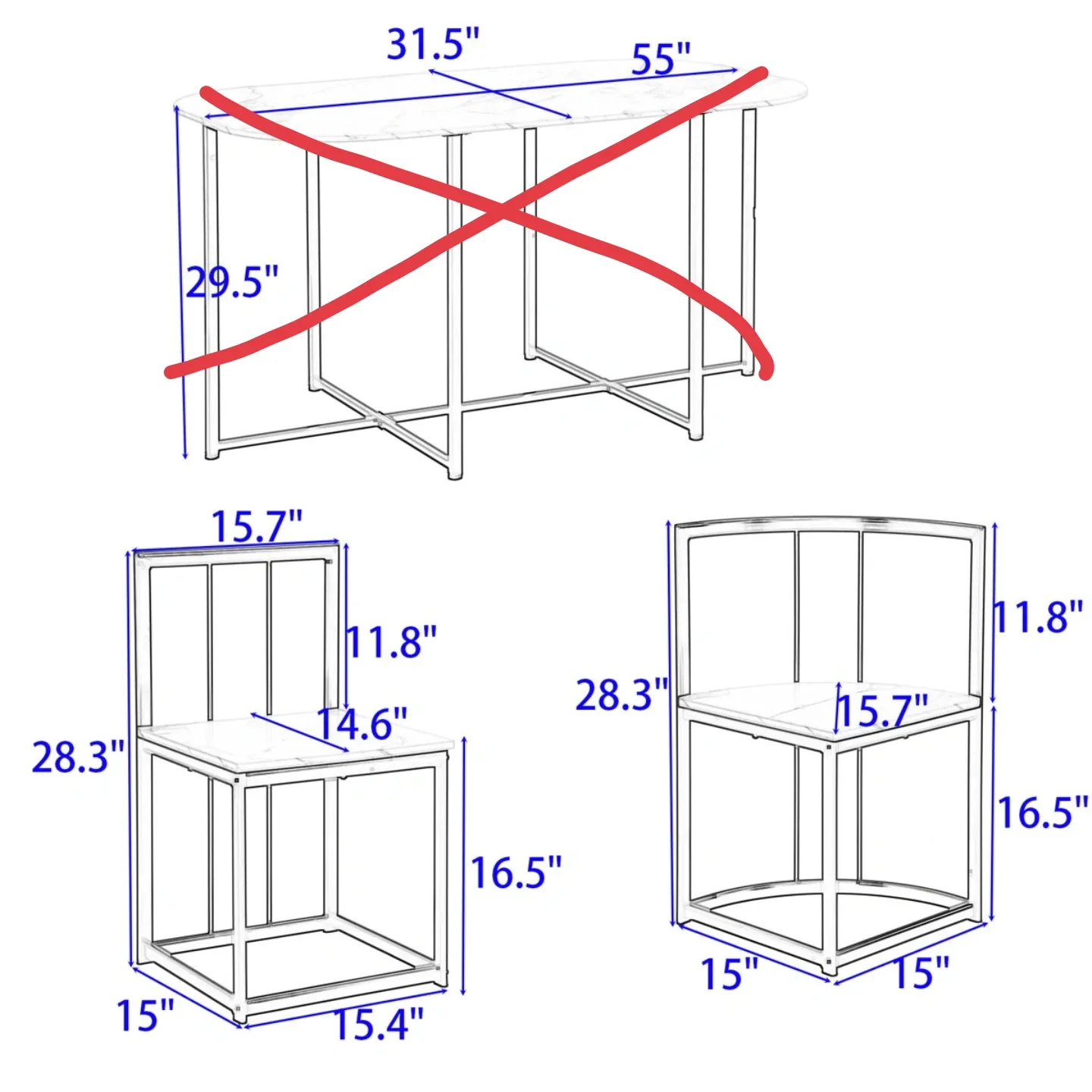 NIB 6 chairs only, contemporary dining set (*No table) image indicator(8)