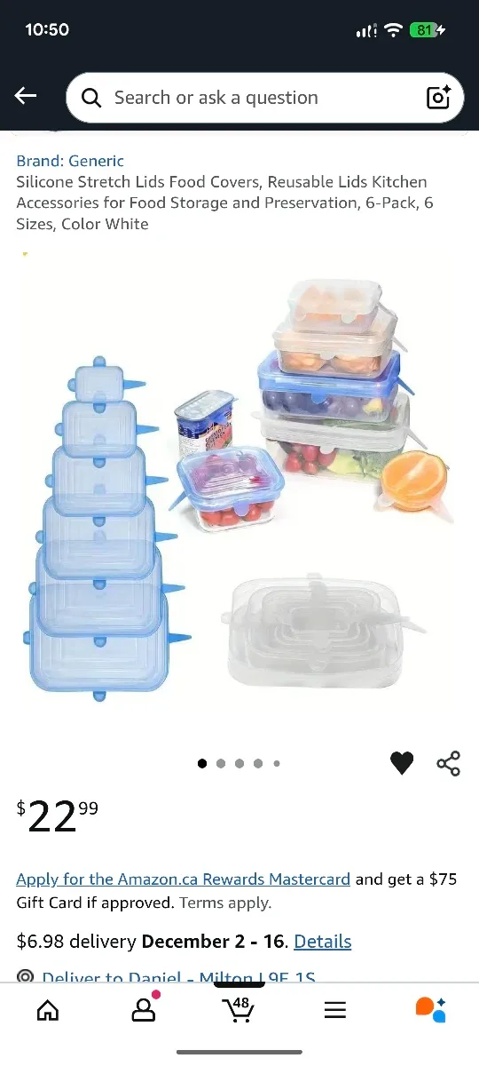 Silicone Stretch Lids - 6 Pack, Clear image indicator(2)