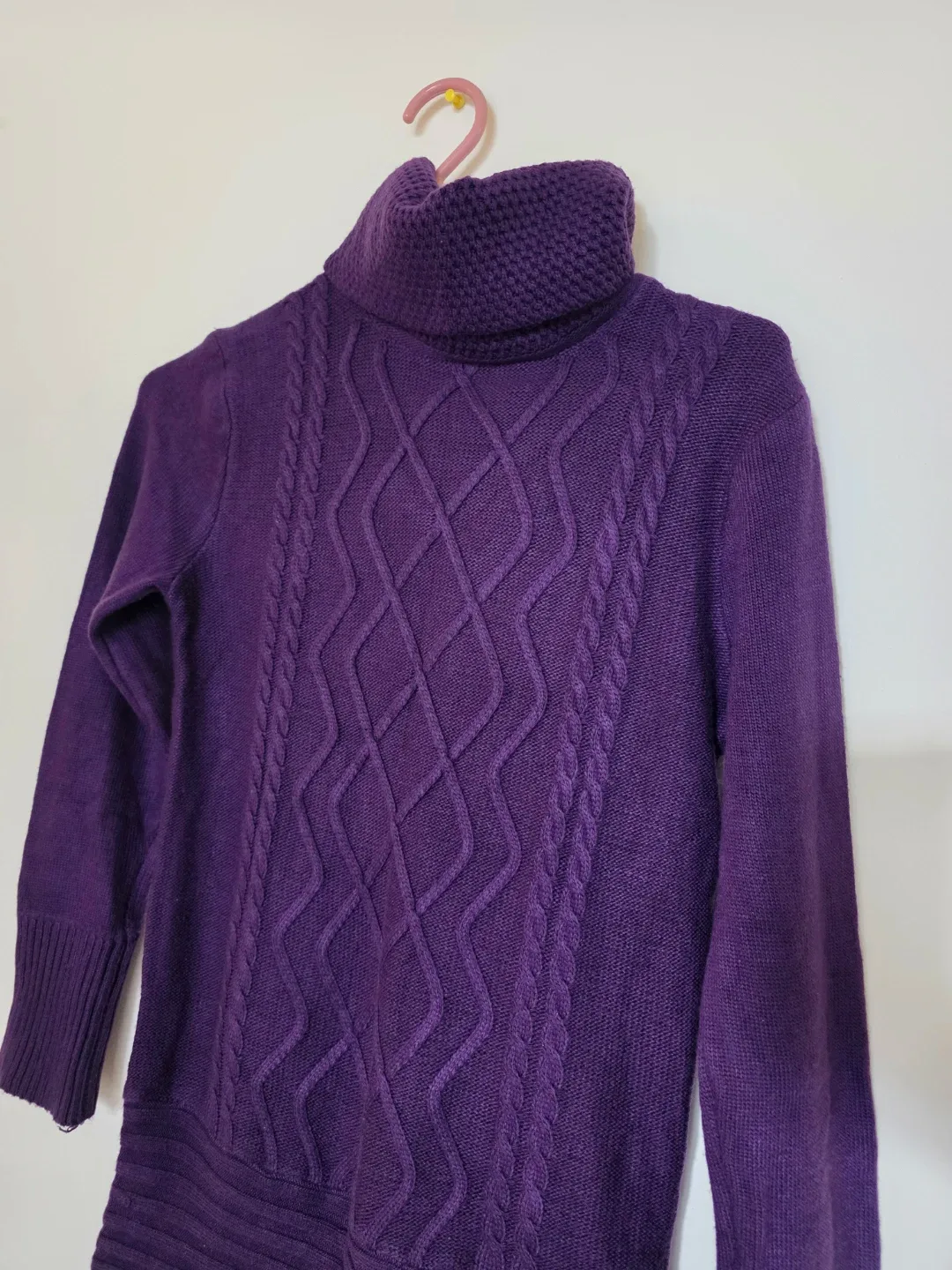 New Purple Turtleneck Knit Sweater / Sweater Dress image indicator(4)