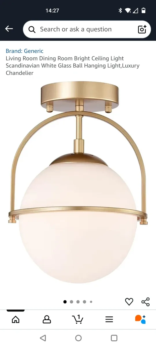 Scandinavian White Glass Ball Hanging Light