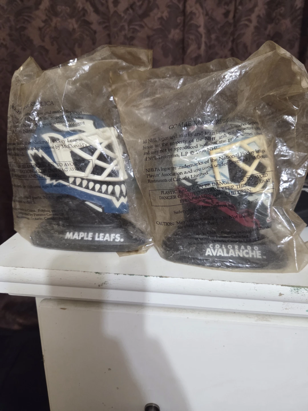 McDonald's NHL Goalie Mask Replicas - Leafs & Avalanche