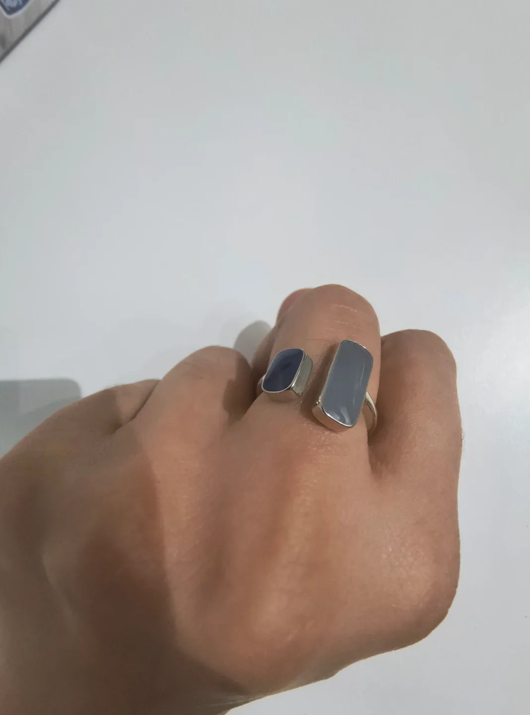 925 Silver Rectangle Geometry Ring image indicator(3)