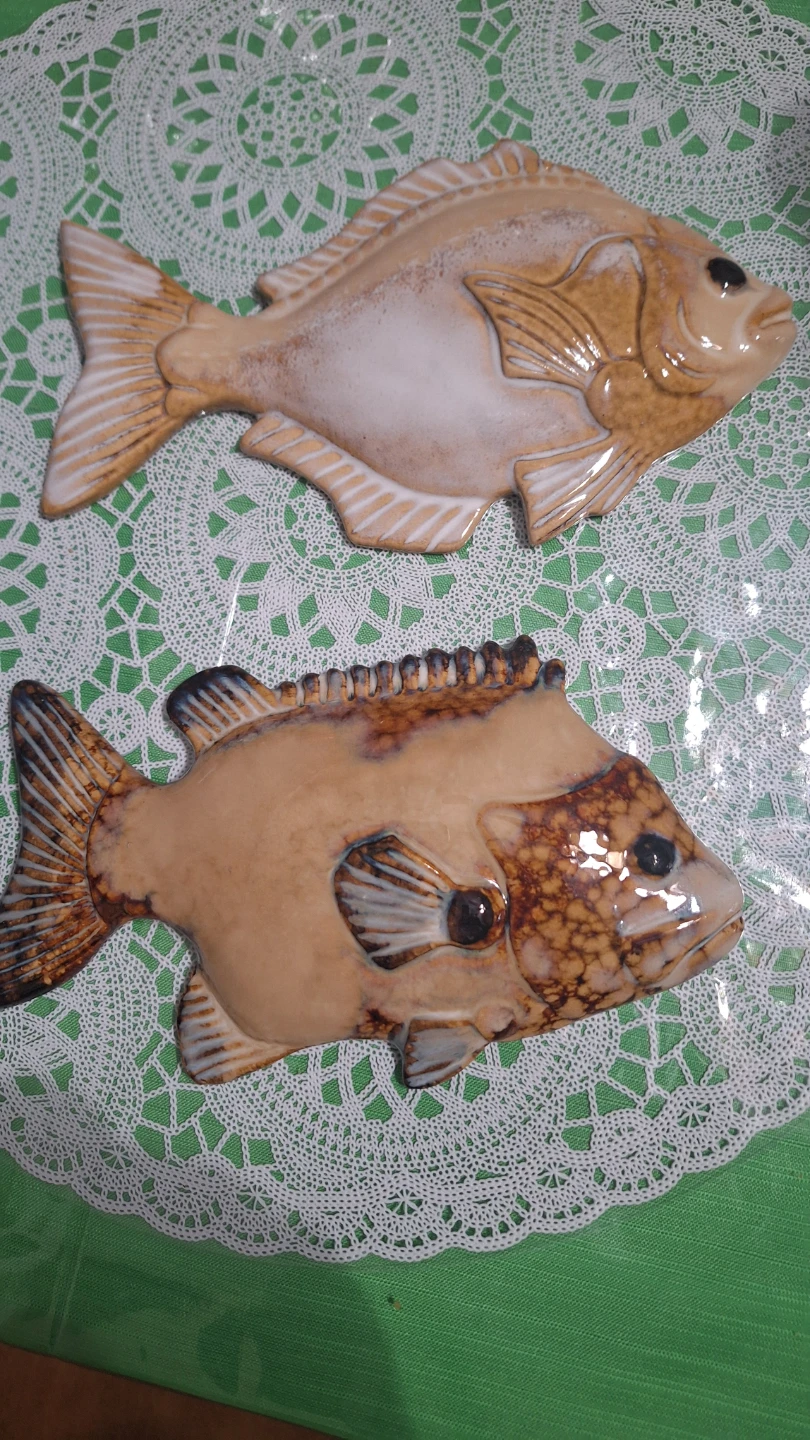 Vintage Ceramic Fish Wall Decor - Set of 2