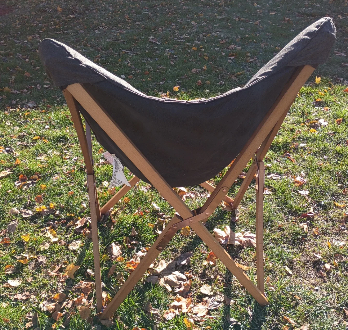 Nate Berkus Padded Butterfly Chair w wood frame - Gray image indicator(5)