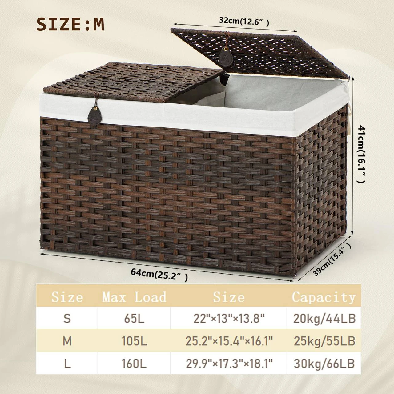 KUREEISE Storage Basket with 2 separate Lid, 105L - photo 2