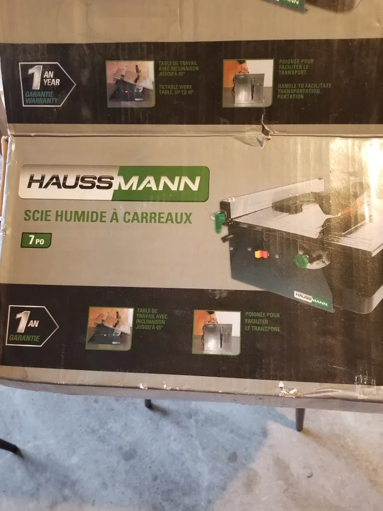 Haussmann Wet Tile Saw - Like New!